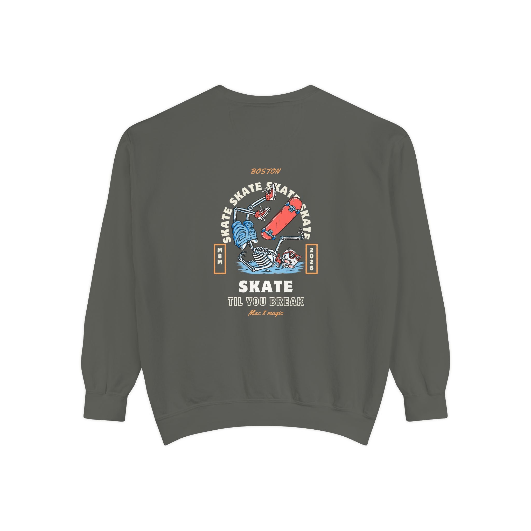 Skateboard Graphic Sweatshirt – 'Skate Till You Break' Retro Crewneck