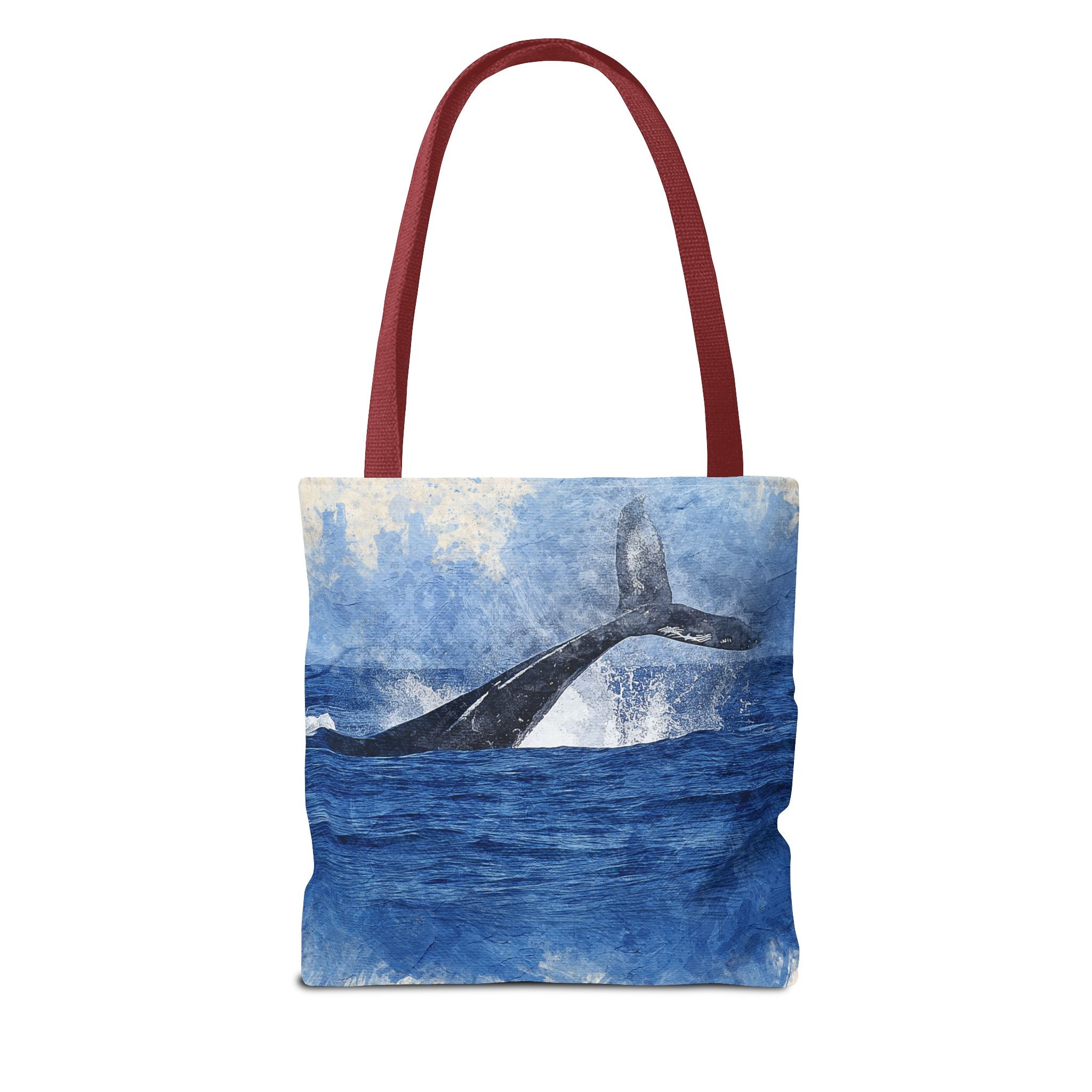 Ocean Wave Tote Bag — Whale & Seagull Beach Canvas Tote