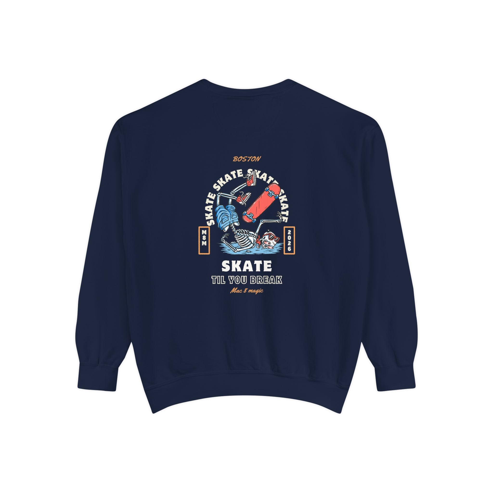 Skateboard Graphic Sweatshirt – 'Skate Till You Break' Retro Crewneck