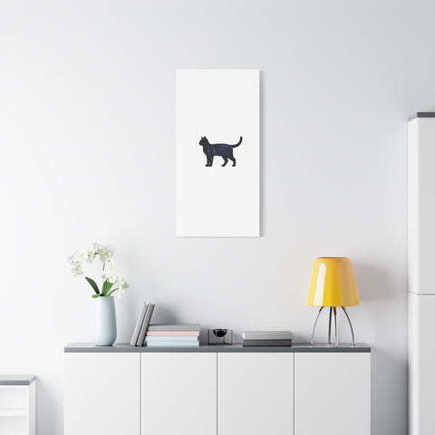 Galaxy Cat Canvas, Stretched Matte Print | Grunge Revival, Dark Plaid Aesthetic