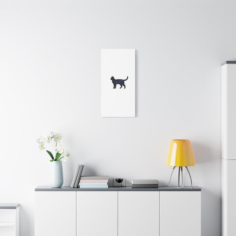 Galaxy Cat Canvas, Stretched Matte Print | Grunge Revival, Dark Plaid Aesthetic