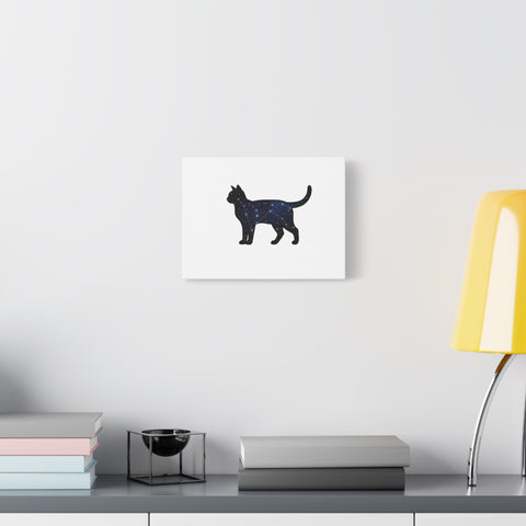 Galaxy Cat Canvas, Stretched Matte Print | Grunge Revival, Dark Plaid Aesthetic