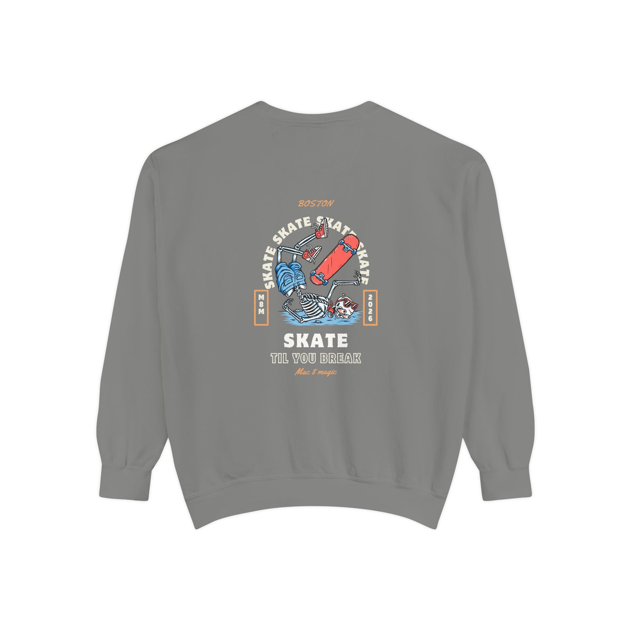 Skateboard Graphic Sweatshirt – 'Skate Till You Break' Retro Crewneck