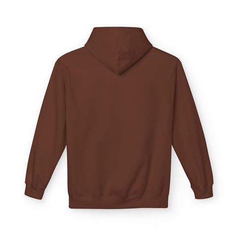 Vintage Brown Hoodie with Small White Skateboard Graphic