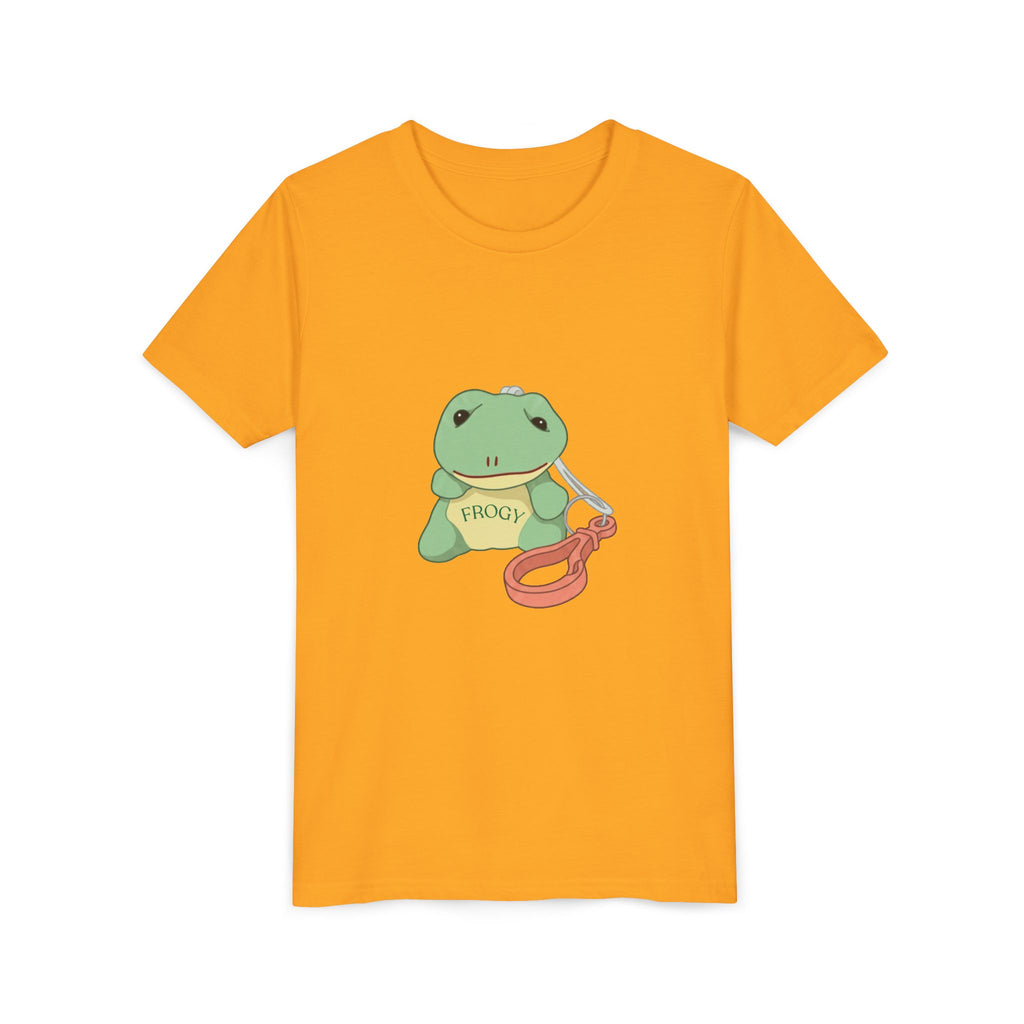 Youth Tee — Cute Frog with Leash Kids T-Shirt ("Adopted")