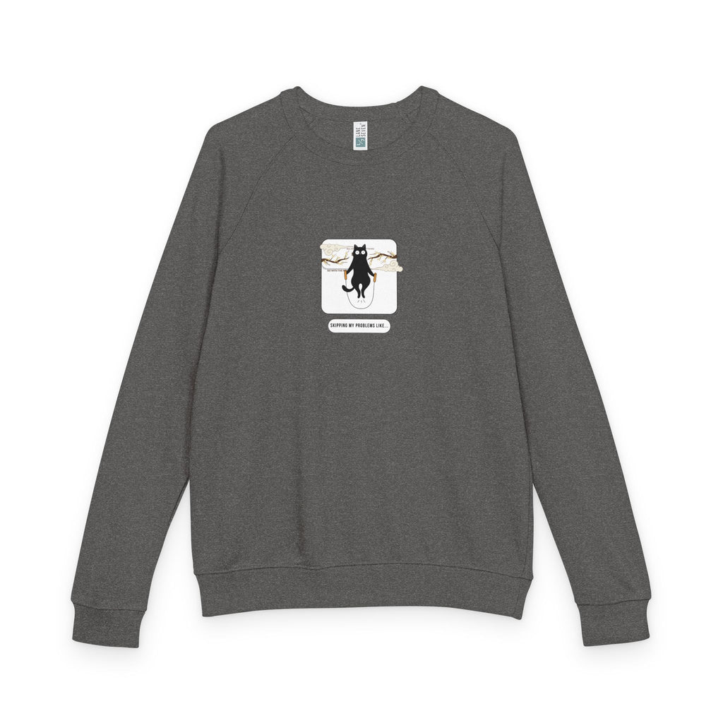 Cat in Pocket Crewneck Sweatshirt — "I'M OBSESSED" Graphic