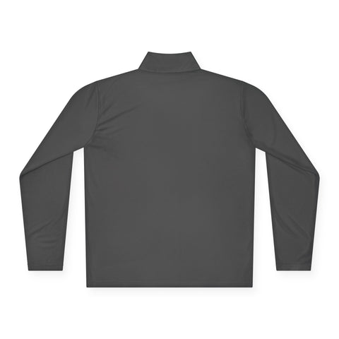 Quarter-Zip Pullover with Minimalist White Logo - Lightweight Athletic Jacket