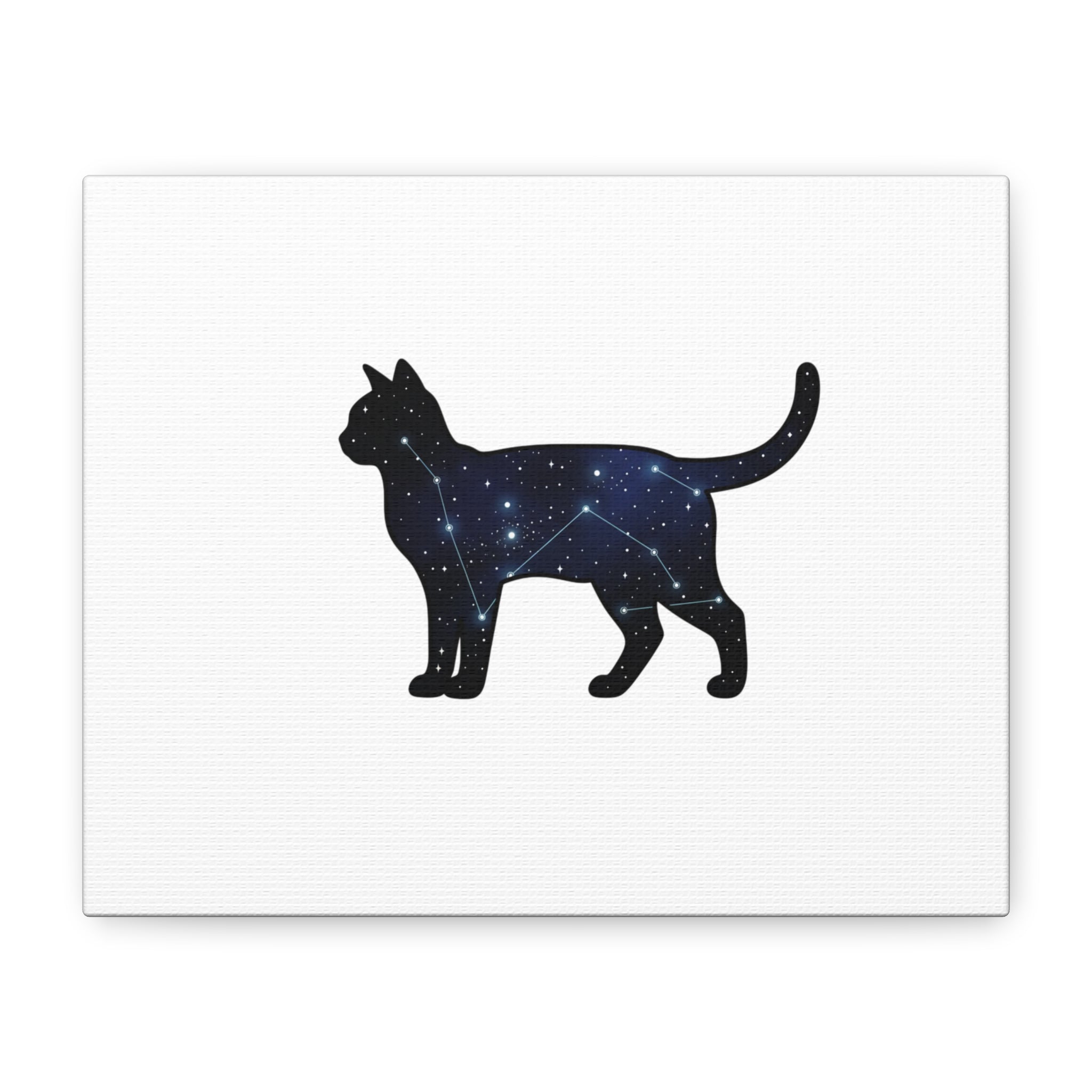 Galaxy Cat Canvas, Stretched Matte Print | Grunge Revival, Dark Plaid Aesthetic
