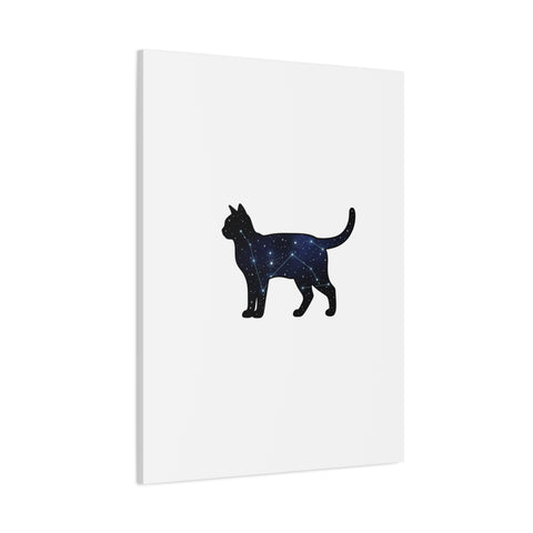 Galaxy Cat Canvas, Stretched Matte Print | Grunge Revival, Dark Plaid Aesthetic