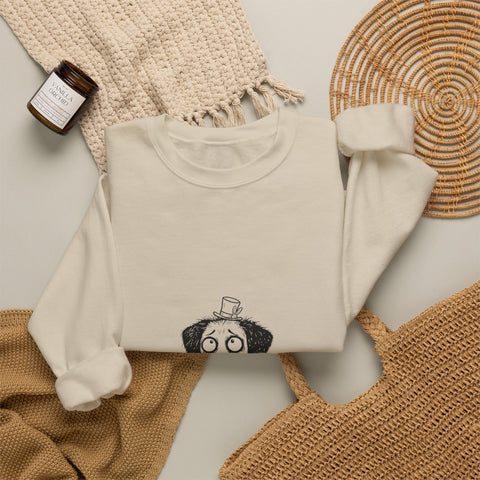Sweatshirt — Whimsical 'Mac 8 Magic' Dog Illustration Crewneck
