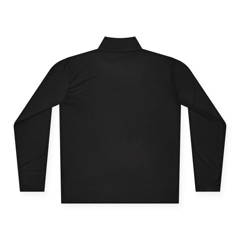 Quarter-Zip Pullover with Minimalist White Logo - Lightweight Athletic Jacket