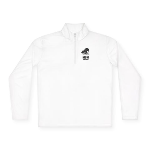 Quarter-Zip Pullover — Minimal Black Logo Athletic Pullover