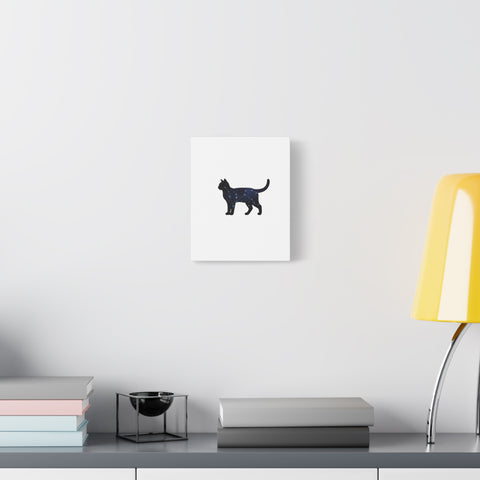 Galaxy Cat Canvas, Stretched Matte Print | Grunge Revival, Dark Plaid Aesthetic
