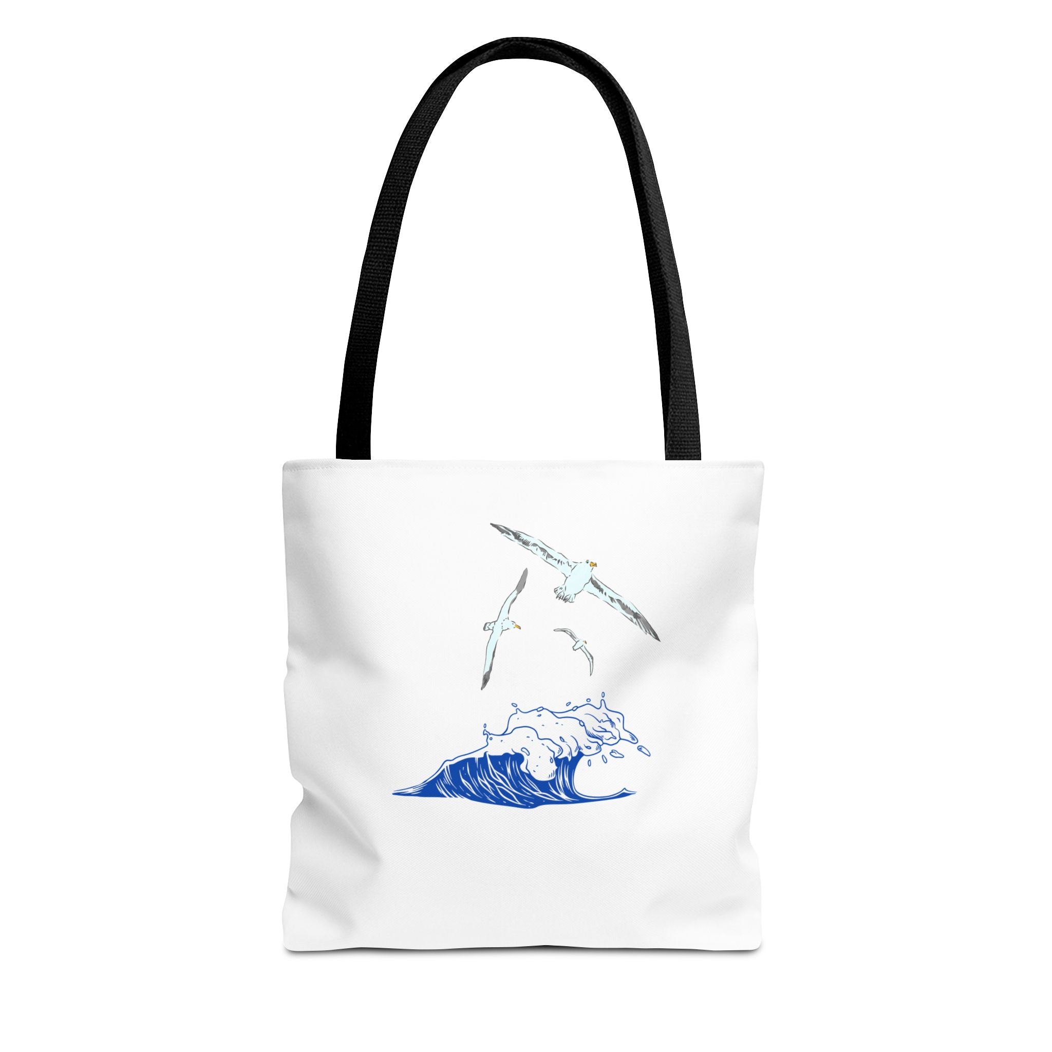 Ocean Wave Tote Bag — Whale & Seagull Beach Canvas Tote