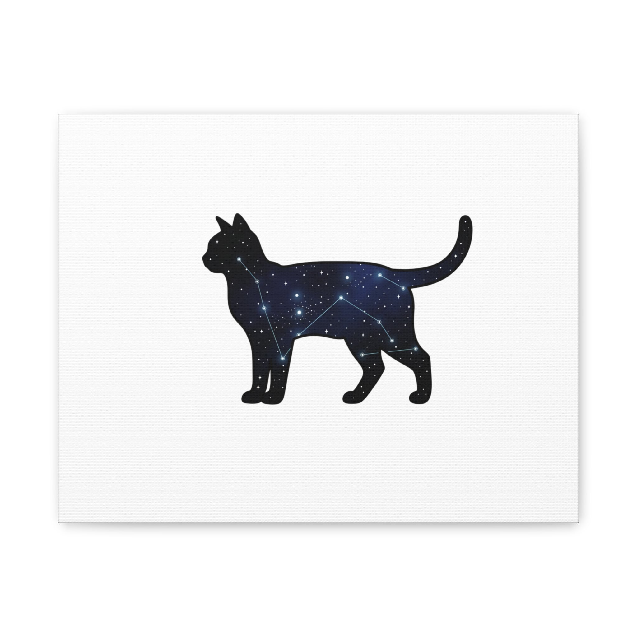 Galaxy Cat Canvas, Stretched Matte Print | Grunge Revival, Dark Plaid Aesthetic