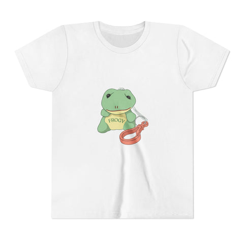 Youth Tee — Cute Frog with Leash Kids T-Shirt ("Adopted")