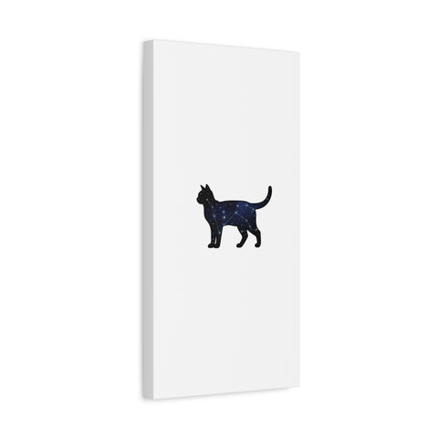 Galaxy Cat Canvas, Stretched Matte Print | Grunge Revival, Dark Plaid Aesthetic