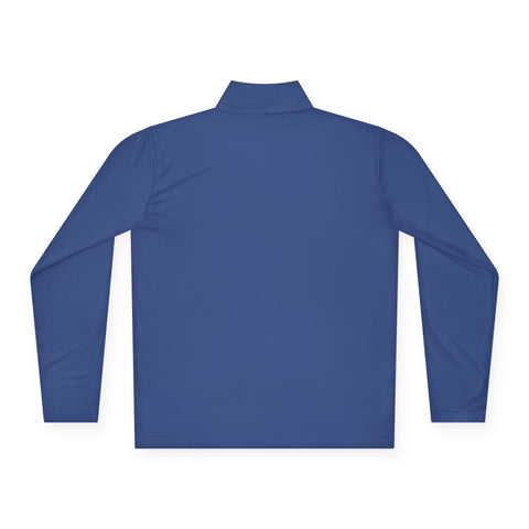 Quarter-Zip Pullover with Minimalist White Logo - Lightweight Athletic Jacket