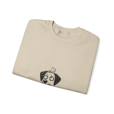 Sweatshirt — Whimsical 'Mac 8 Magic' Dog Illustration Crewneck