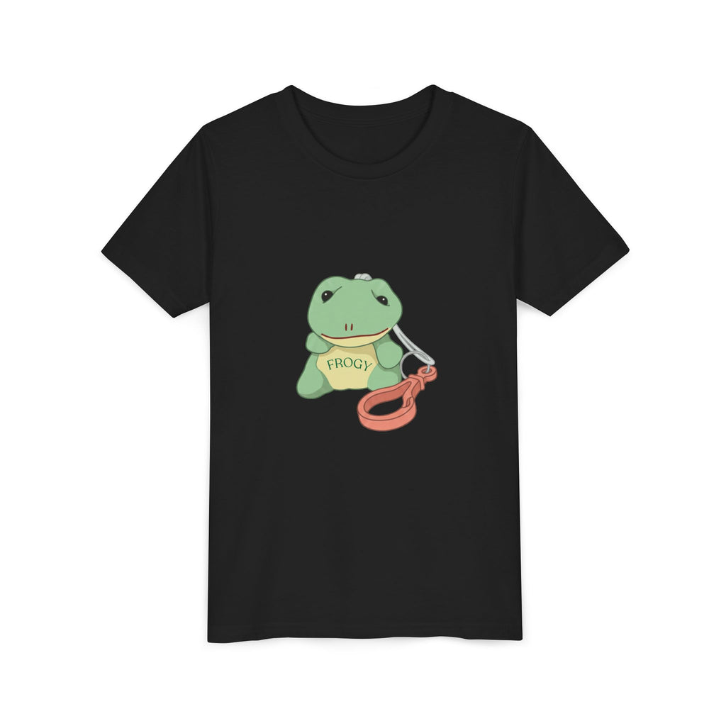 Youth Tee — Cute Frog with Leash Kids T-Shirt ("Adopted")