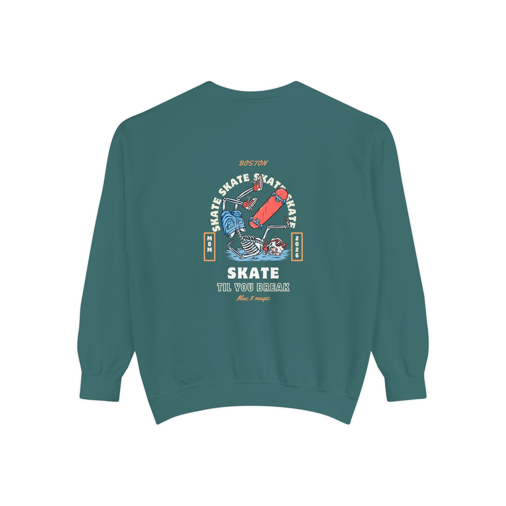 Skateboard Graphic Sweatshirt – 'Skate Till You Break' Retro Crewneck