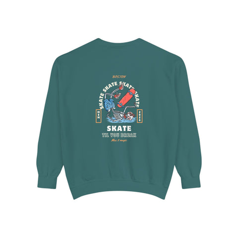 Skateboard Graphic Sweatshirt – 'Skate Till You Break' Retro Crewneck