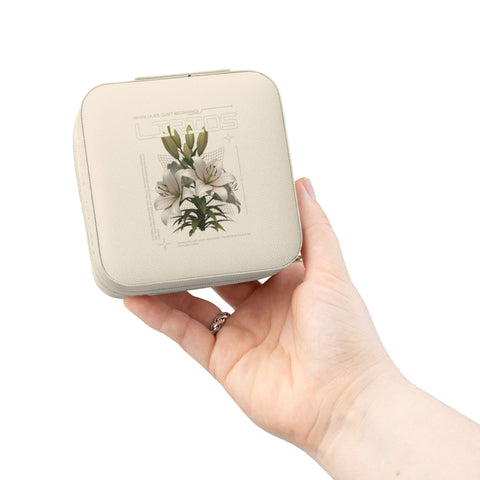 Floral Compact Jewelry Travel Case — Portable Ring & Earring Organizer