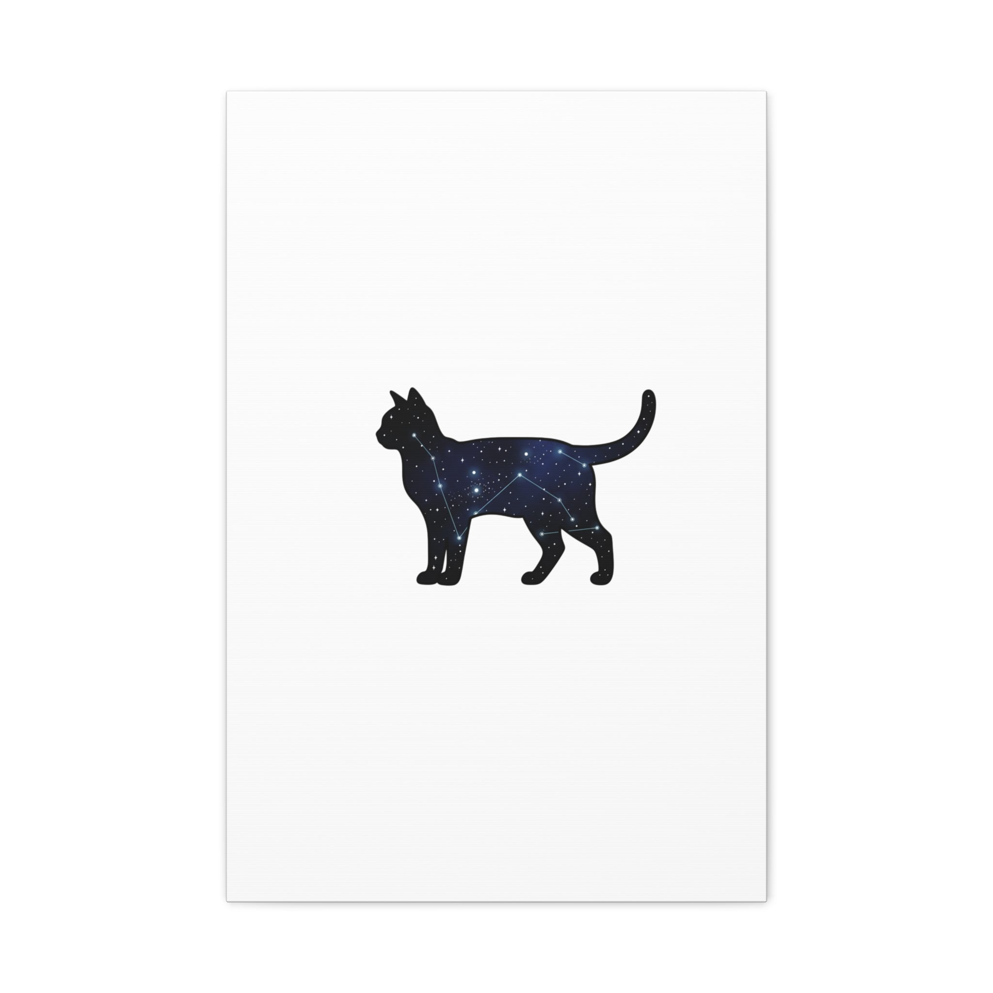 Galaxy Cat Canvas, Stretched Matte Print | Grunge Revival, Dark Plaid Aesthetic
