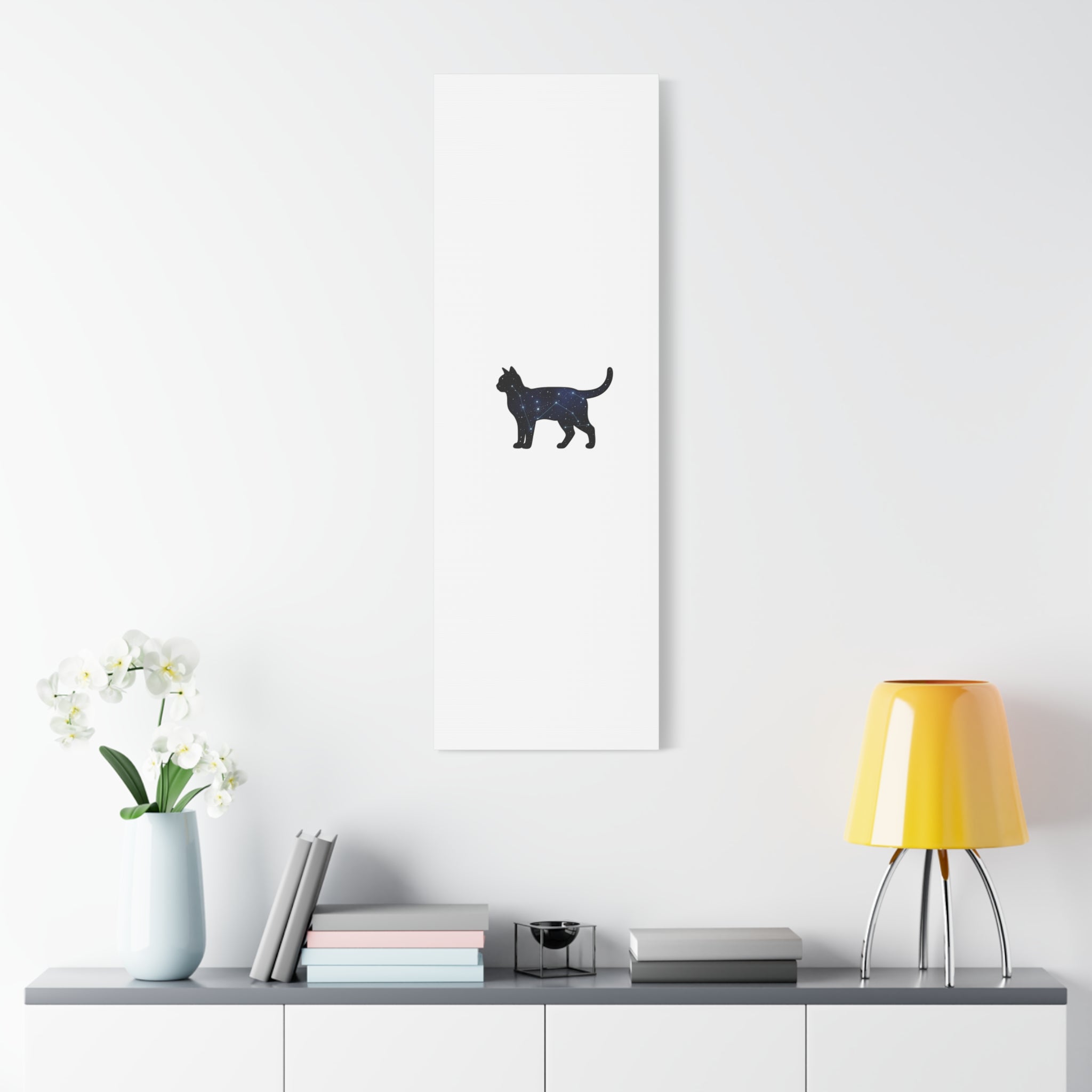 Galaxy Cat Canvas, Stretched Matte Print | Grunge Revival, Dark Plaid Aesthetic
