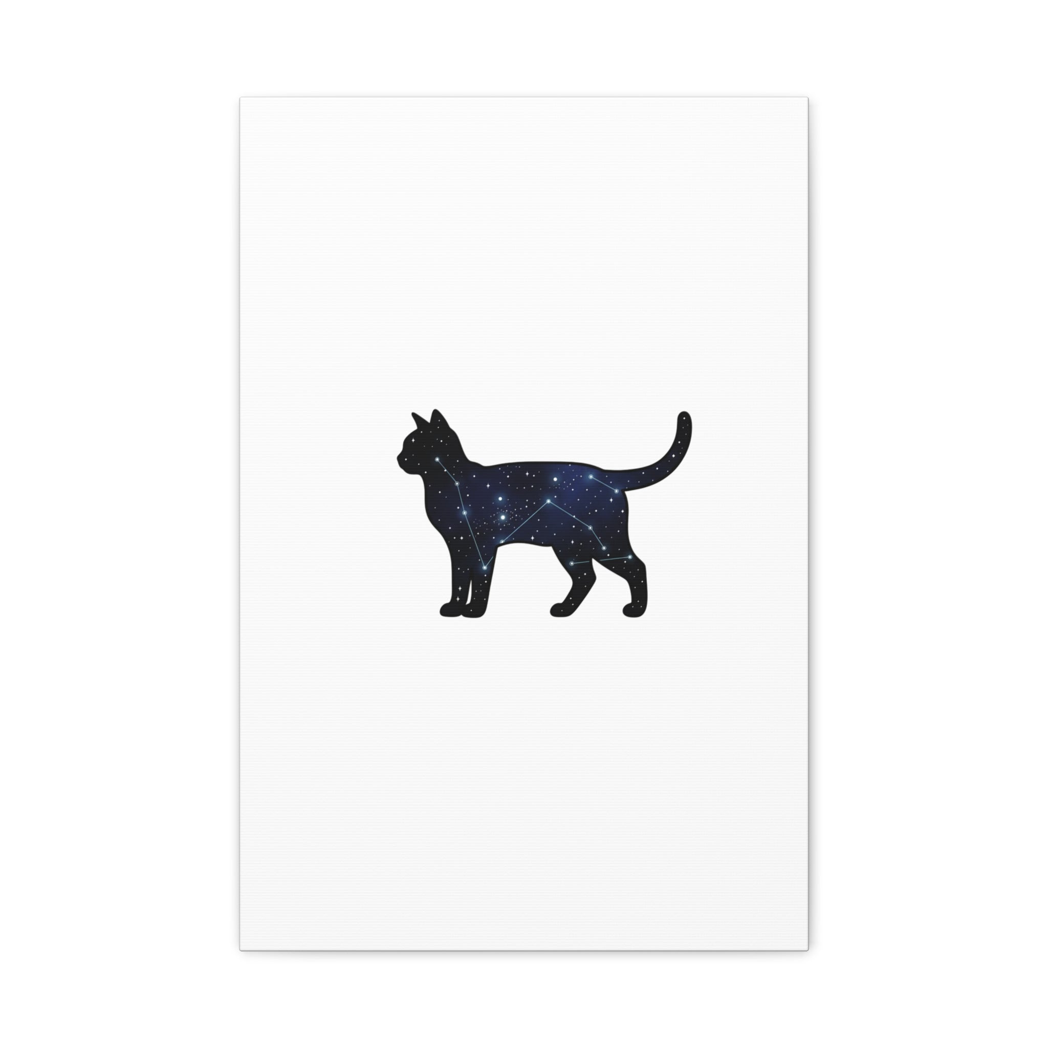 Galaxy Cat Canvas, Stretched Matte Print | Grunge Revival, Dark Plaid Aesthetic