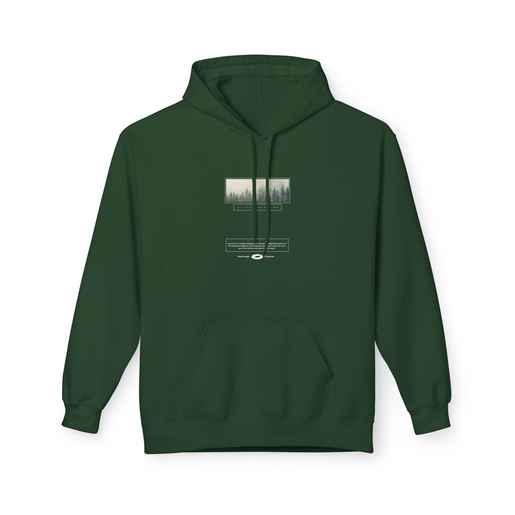 Hoodie - Vintage Forest Photo Hoodie with Minimalist Text