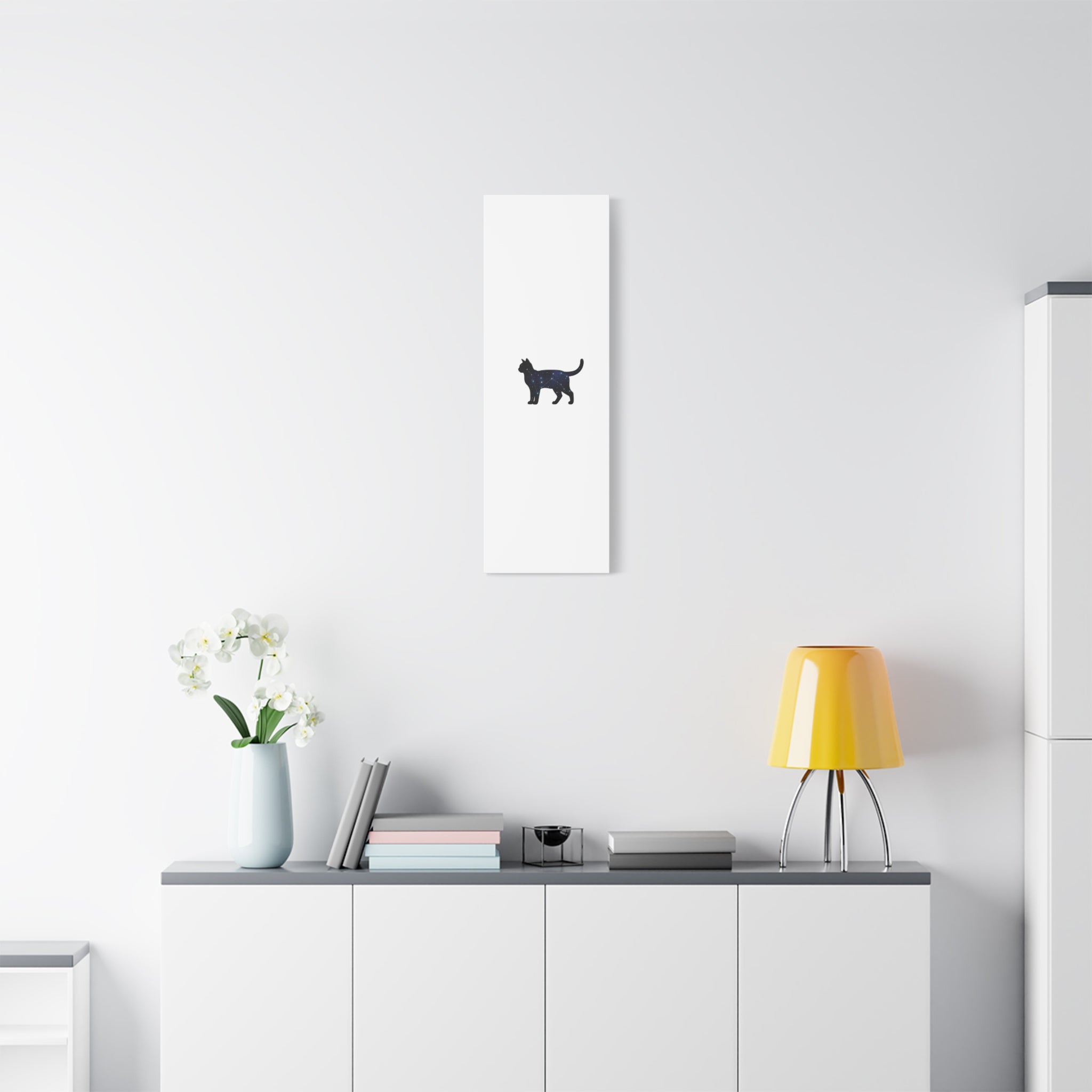 Galaxy Cat Canvas, Stretched Matte Print | Grunge Revival, Dark Plaid Aesthetic