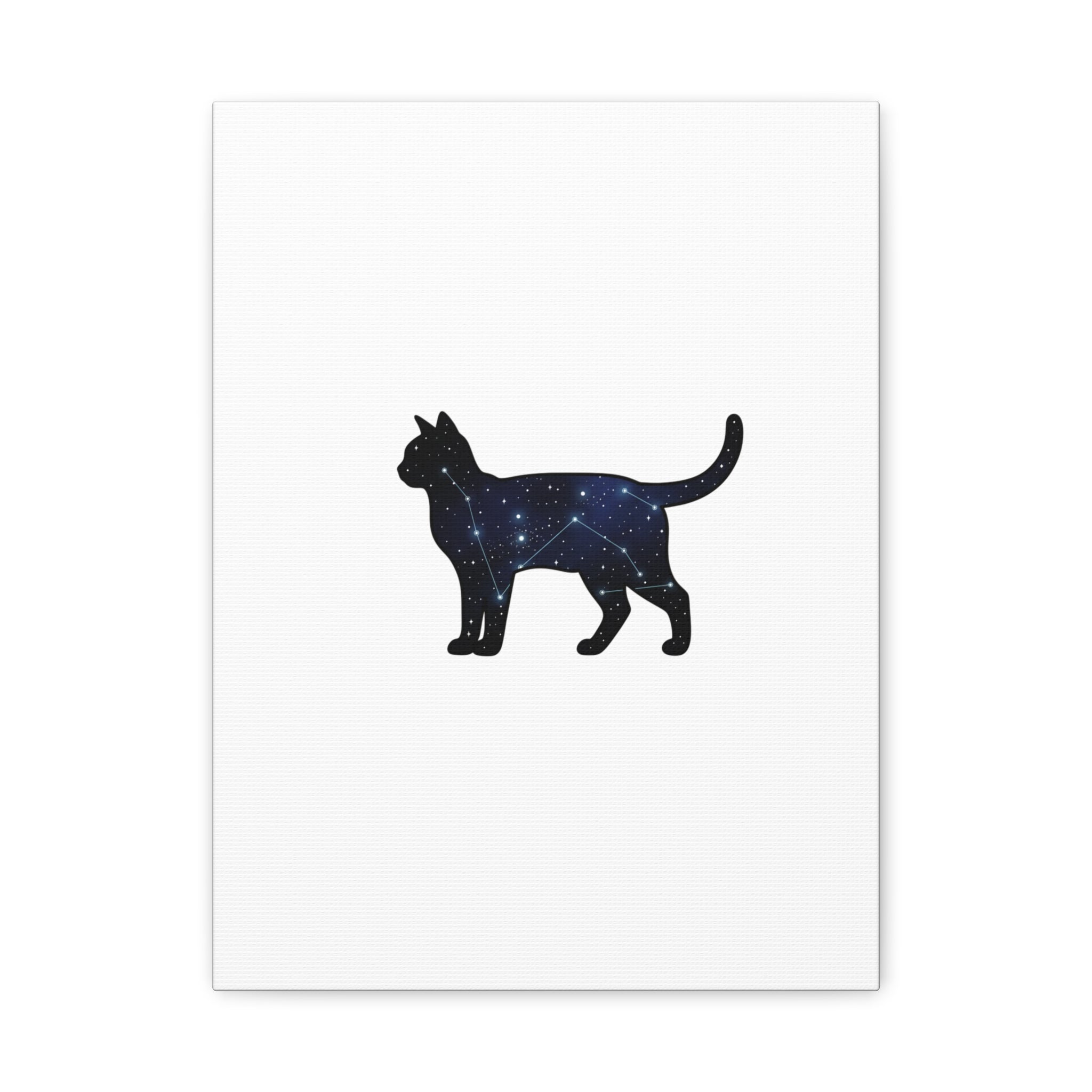 Galaxy Cat Canvas, Stretched Matte Print | Grunge Revival, Dark Plaid Aesthetic