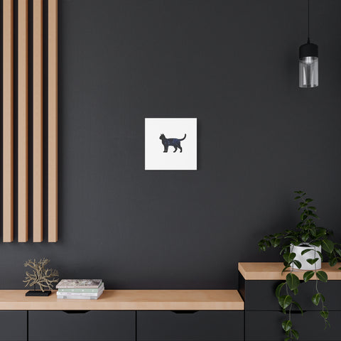 Galaxy Cat Canvas, Stretched Matte Print | Grunge Revival, Dark Plaid Aesthetic