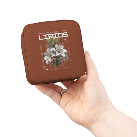 Floral Compact Jewelry Travel Case — Portable Ring & Earring Organizer