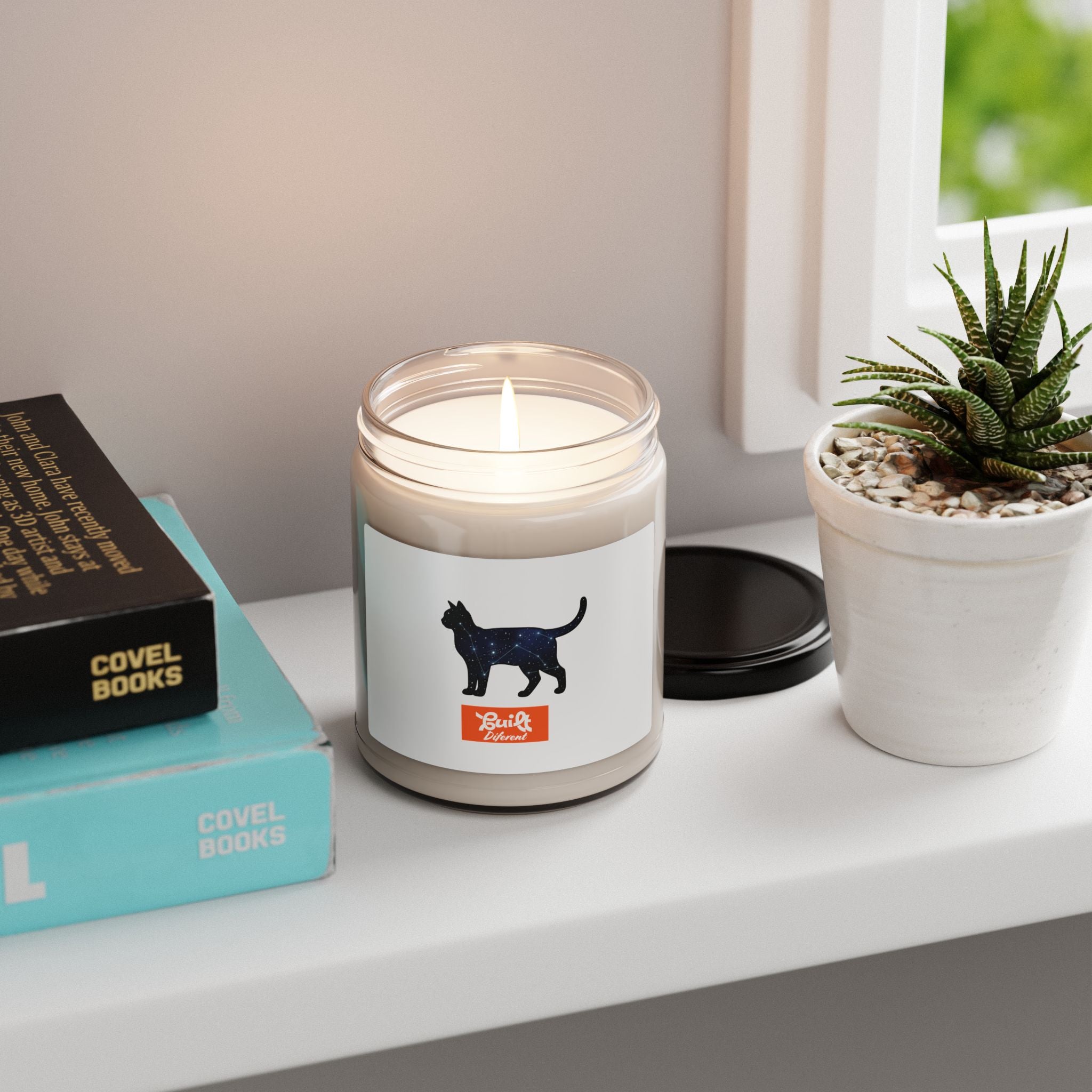 Galaxy Cat Candle, Soy Jar | Grunge Revival, Plaid-Inspired Aesthetic