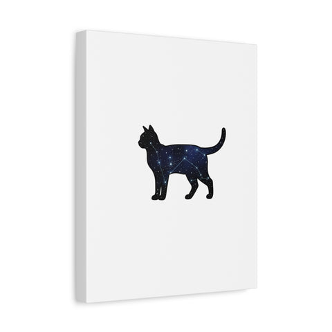Galaxy Cat Canvas, Stretched Matte Print | Grunge Revival, Dark Plaid Aesthetic