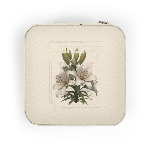 Floral Compact Jewelry Travel Case — Portable Ring & Earring Organizer