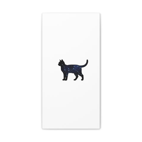 Galaxy Cat Canvas, Stretched Matte Print | Grunge Revival, Dark Plaid Aesthetic