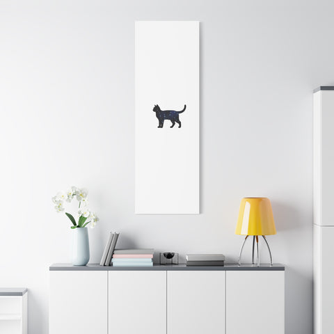 Galaxy Cat Canvas, Stretched Matte Print | Grunge Revival, Dark Plaid Aesthetic