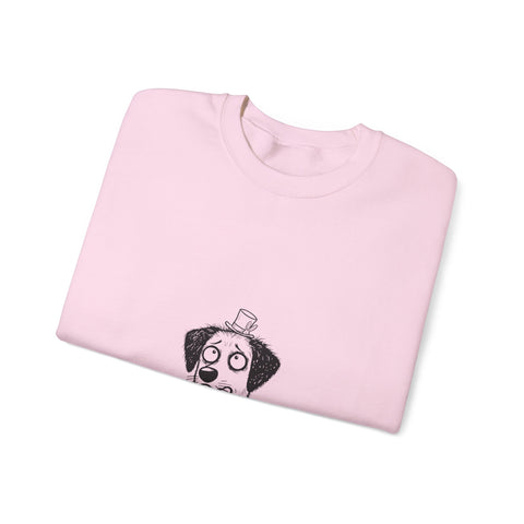 Sweatshirt — Whimsical 'Mac 8 Magic' Dog Illustration Crewneck