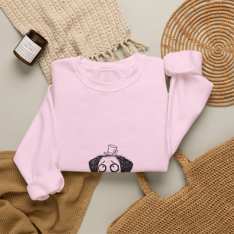 Sweatshirt — Whimsical 'Mac 8 Magic' Dog Illustration Crewneck