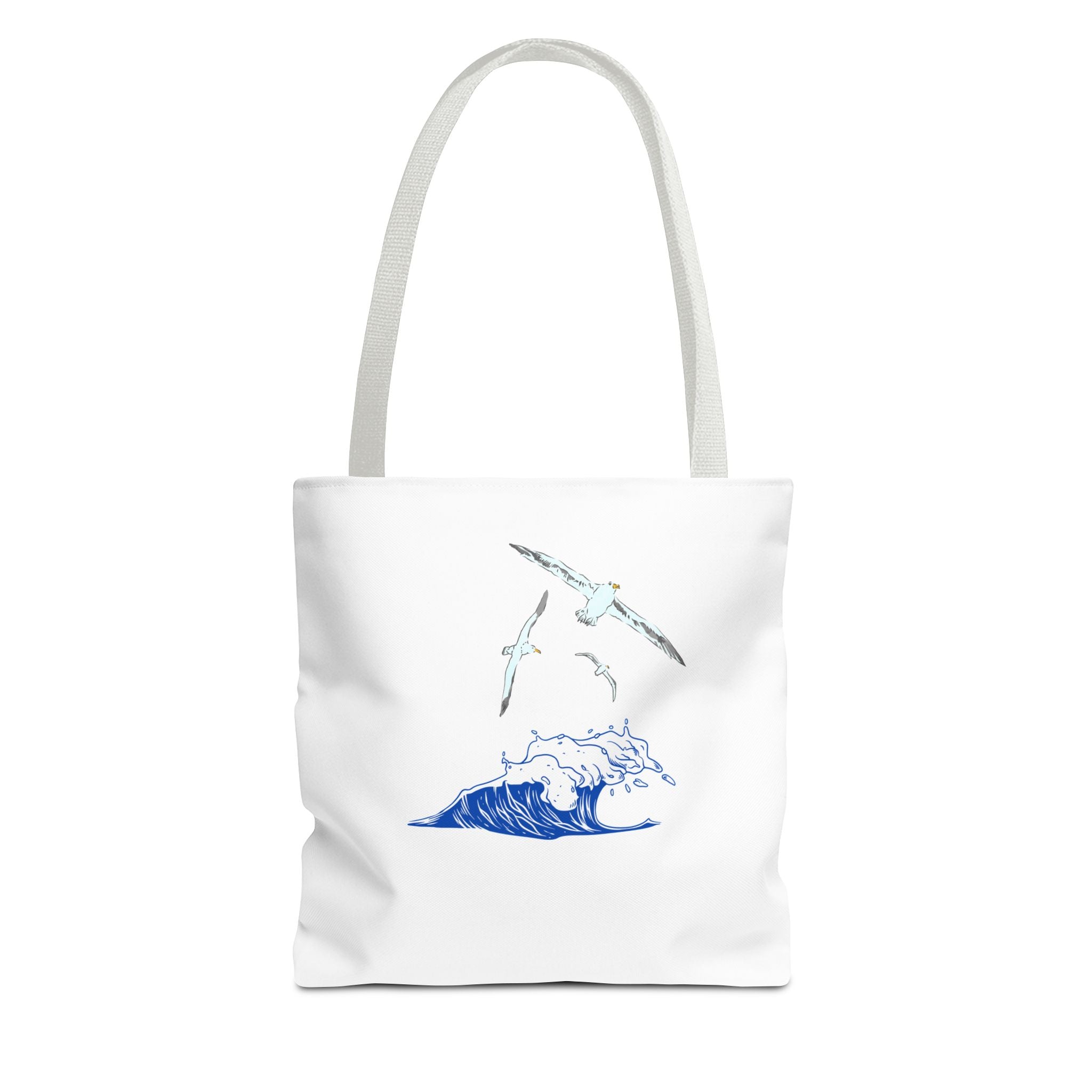 Ocean Wave Tote Bag — Whale & Seagull Beach Canvas Tote