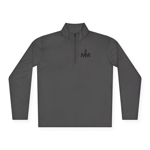 Quarter-Zip Pullover with Minimalist White Logo - Lightweight Athletic Jacket