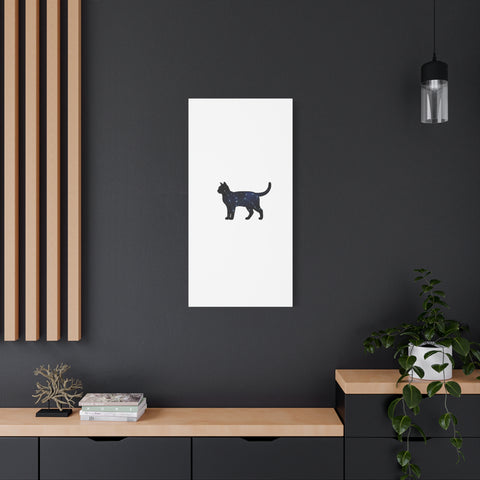 Galaxy Cat Canvas, Stretched Matte Print | Grunge Revival, Dark Plaid Aesthetic