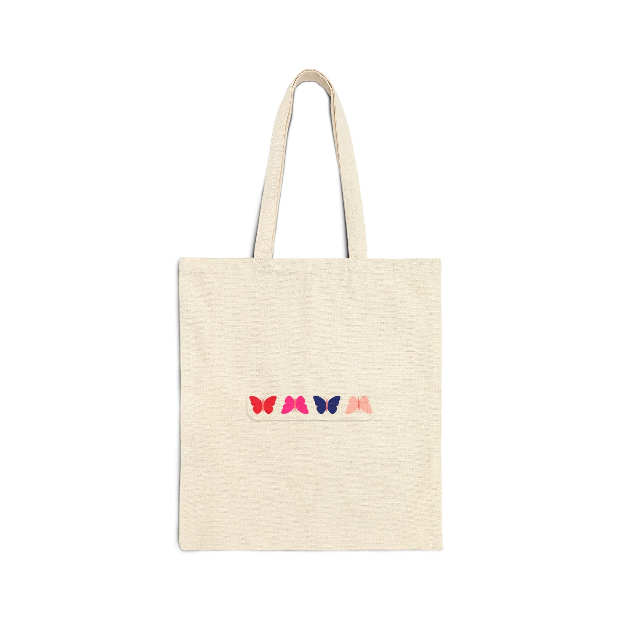 Butterfly Row Canvas Tote — Cute Minimalist Cotton Shopper Bag
