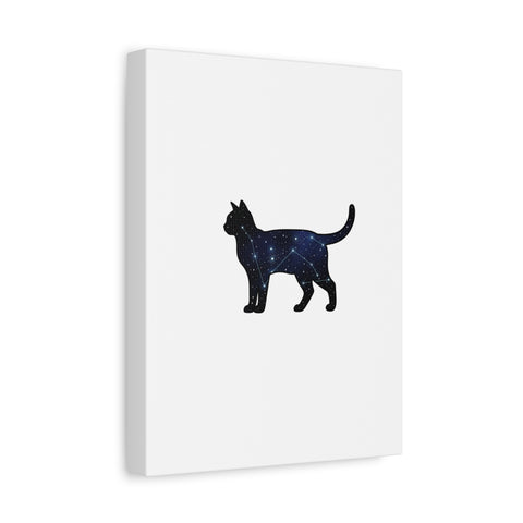 Galaxy Cat Canvas, Stretched Matte Print | Grunge Revival, Dark Plaid Aesthetic