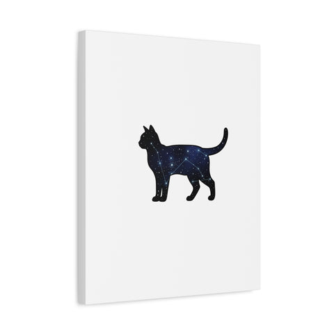 Galaxy Cat Canvas, Stretched Matte Print | Grunge Revival, Dark Plaid Aesthetic