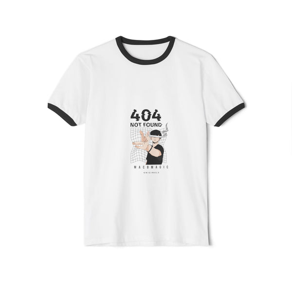 404 Not Found Retro Ringer Tee — Tech Humor Graphic T-Shirt