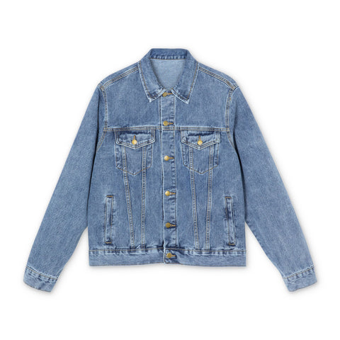 Embroidered Denim Jacket - Classic Men's Light Wash Jean Jacket